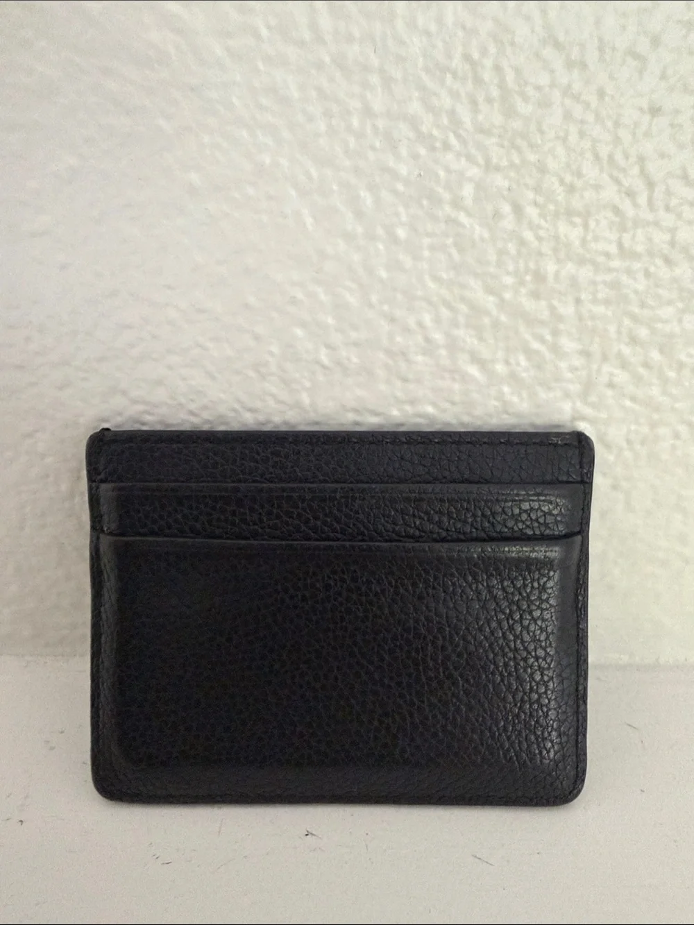 Sandro Black Grain Leather Slim Card Holder